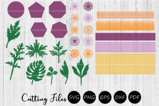 28 Paper Flowers Leaves and Centers for Graphics and Crafts