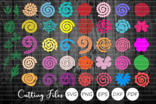 43 Rolled Paper Flowers Stems Bundle: Graphics for Crafts