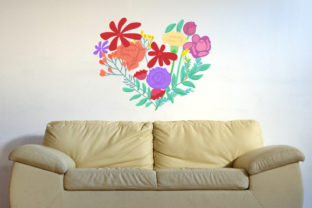 A Heart Made out of Flowers and Leaves 24X24 Inch: Crafts and Wall Art