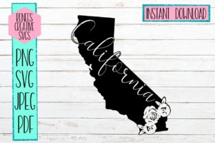 California State with Flowers: A Graphic Design Asset for Crafts & Content