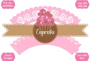 Cupcake Wrapper Are Roses Red Graphics for Crafts
