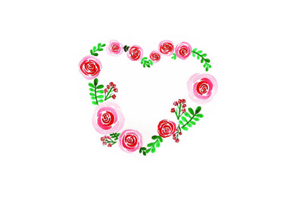 Heart Made of Roses - Watercolor for Valentine S Day Crafts