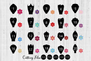Paper Flowers Templates Bundle 1 to 20 for Crafts and Graphics