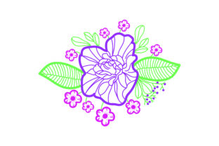 Purple Flowers Embellishment Outline Review