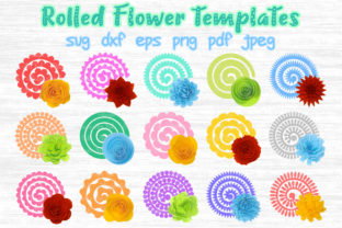 Rolled Flowers Graphics for Crafts and Design