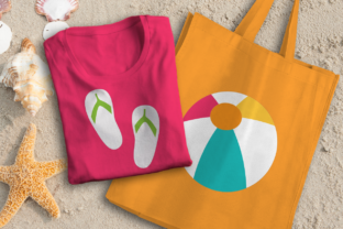 Summer Beach Ball and Flip Flop SVG Set for Graphics and Crafts