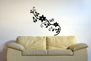 Vine Flowers Silhouette Fits 18x50 in Crafts and Wall Art