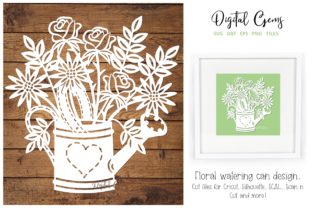 Watering Can with Flowers Design: Graphics for Crafts