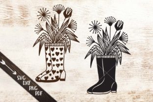 Wellies Rain Boots with Flowers Cut File: A Graphic Design Review